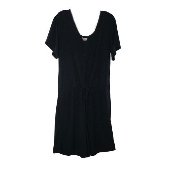 LulaRoe Short Sleeve Tie Cinch Waist Romper Black Small - Picture 1 of 4